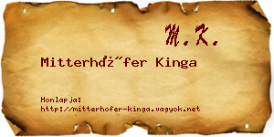 Mitterhöfer Kinga névjegykártya